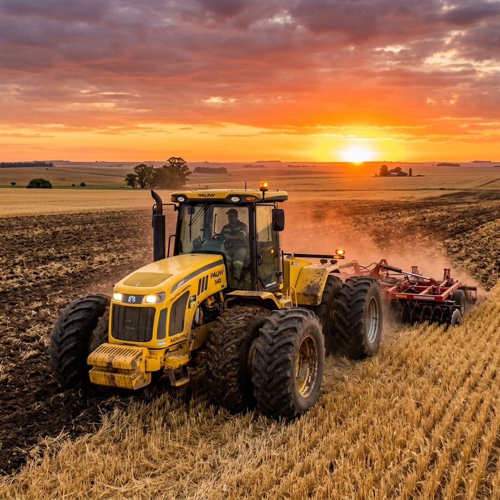 Tractor Pauny trabajando en campo de Santiago del Estero